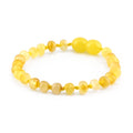 Baltic Amber Teething Bracelet. Baroque Milky Yellow 5mm - XB54MY