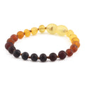 Baltic Amber Teething Bracelet. Baroque Rainbow 5mm - XB54R1M
