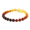 Rainbow Baltic amber baroque baby bracelet, 14cm