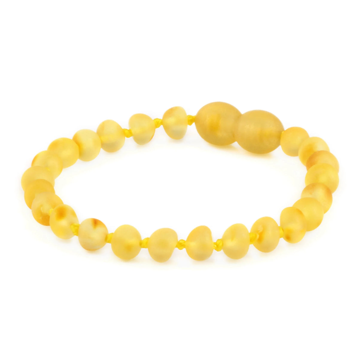 Yellow Baltic amber baroque baby bracelet, 14cm