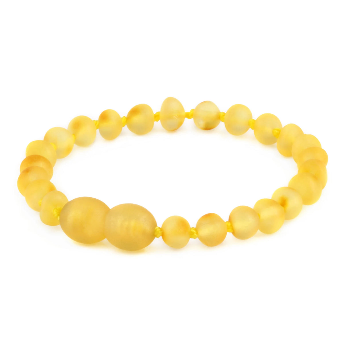 Baltic Amber Teething Bracelet. Baroque Yellow 5mm - XB54YM