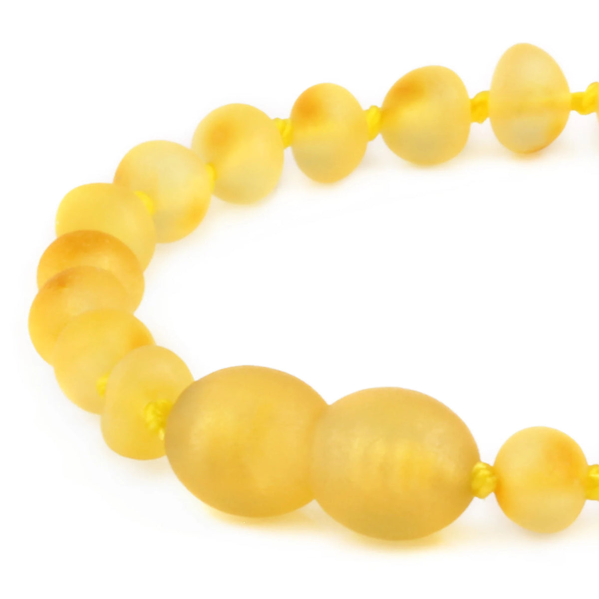 Baltic Amber Teething Bracelet. Baroque Yellow 5mm - XB54YM