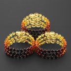 Baltic Amber Baby Teething Bracelet Baroque Rainbow Glossy Finish - Wholesale Lot of 10pcs - 14cm / 5.5in - XB54R1