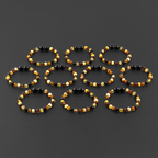 Baltic Amber Baby Teething Bracelet Baroque Multicolor Glossy Finish - Wholesale Lot of 10pcs - 14cm / 5.5in - XB54M2