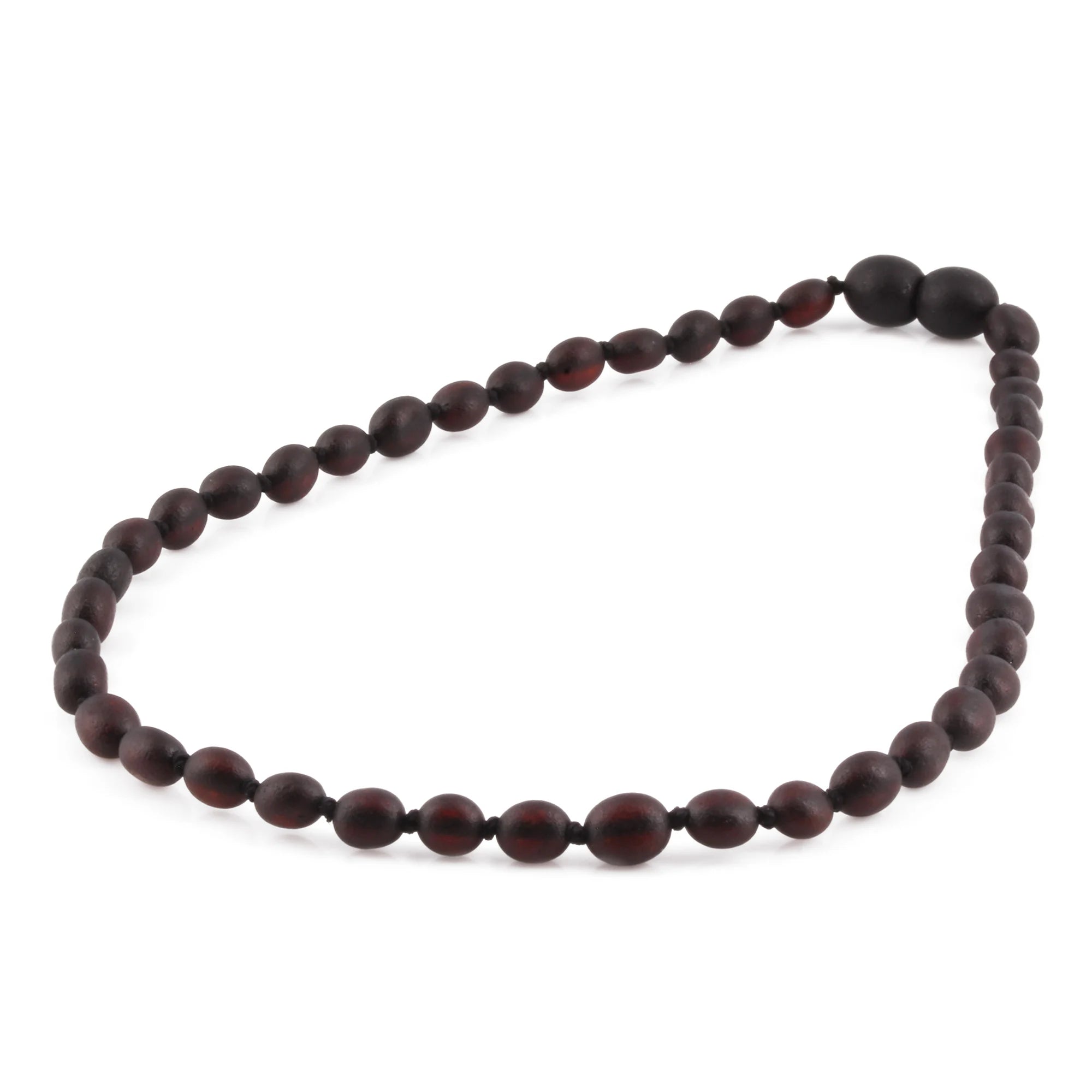Baltic Amber Teething Necklace. Olive Black 5mm - XO54BM