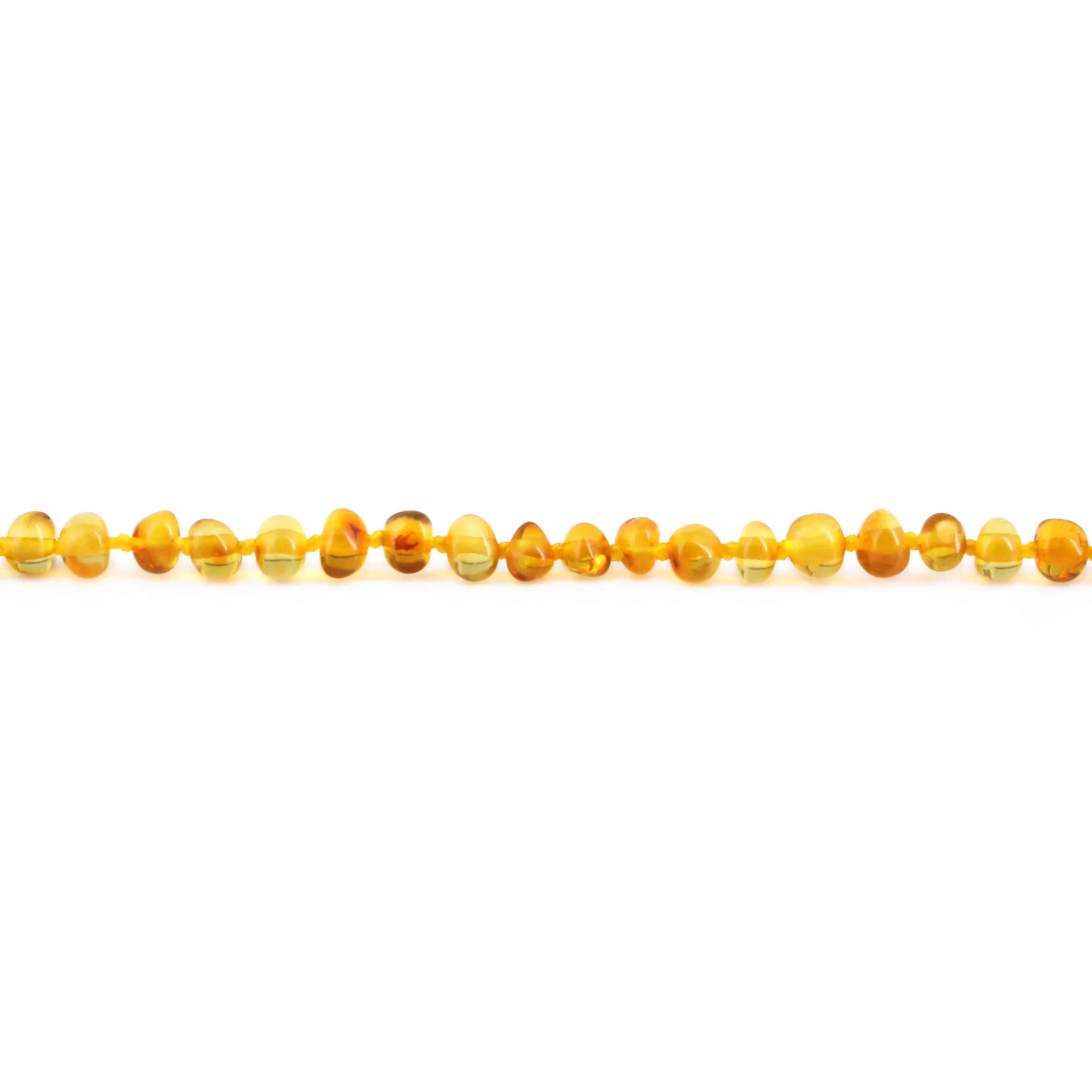 Baltic Amber Teething Necklace. Baroque Light Cognac 4mm - XB43LC