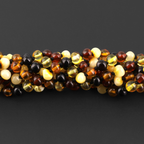 Baltic Amber Baby Teething Necklace Baroque Multicolor Glossy Finish - Wholesale Lot of 10pcs - 32cm / 12.6in - XB54M2