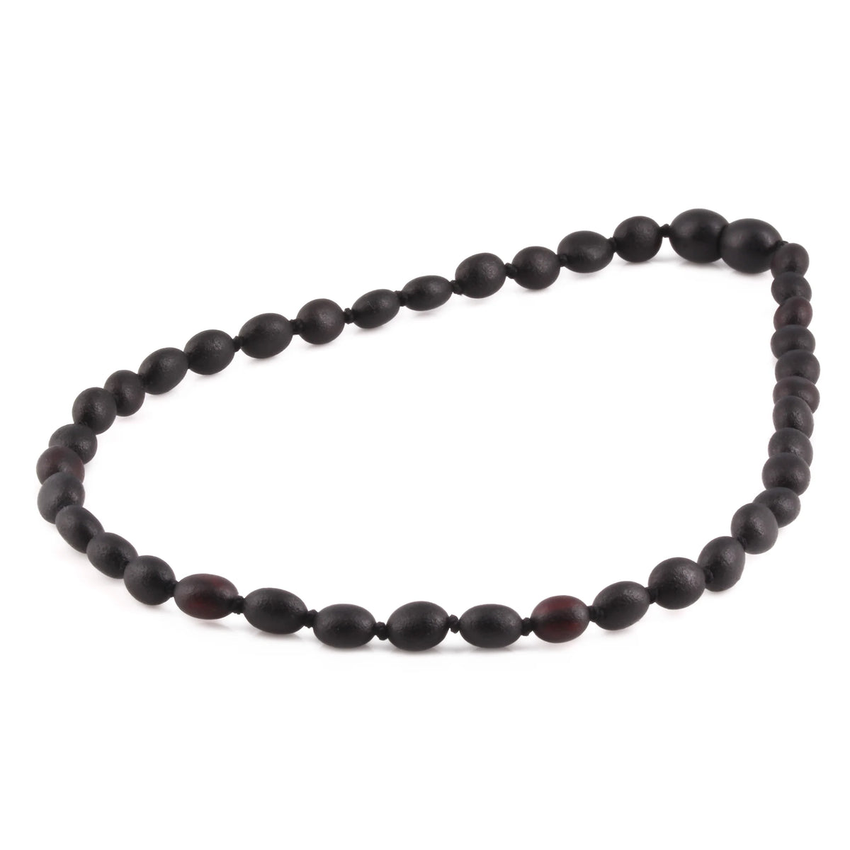 Baltic Amber Teething Necklace. Olive Black 5mm - XO54BM
