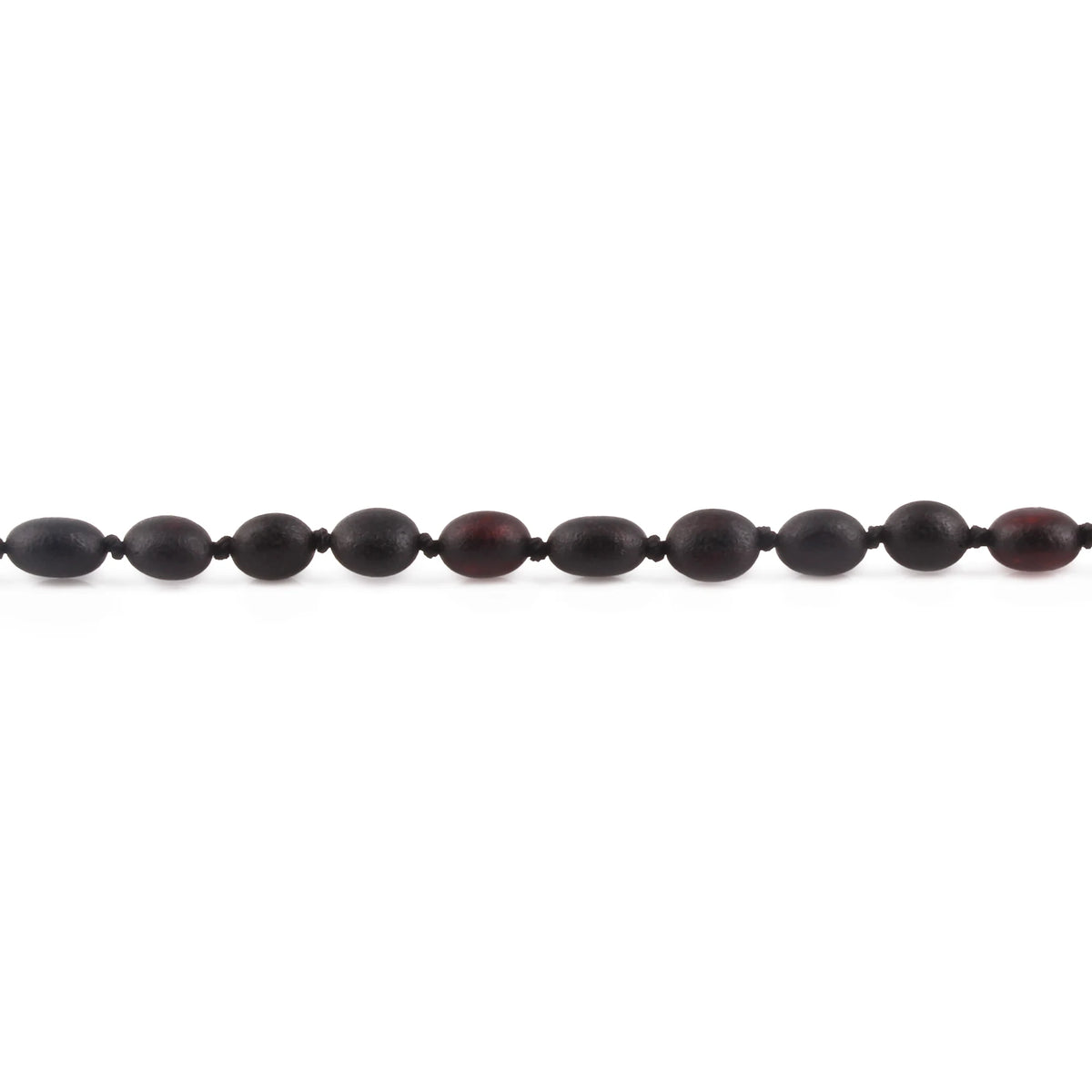 Baltic Amber Teething Necklace. Olive Black 5mm - XO54BM