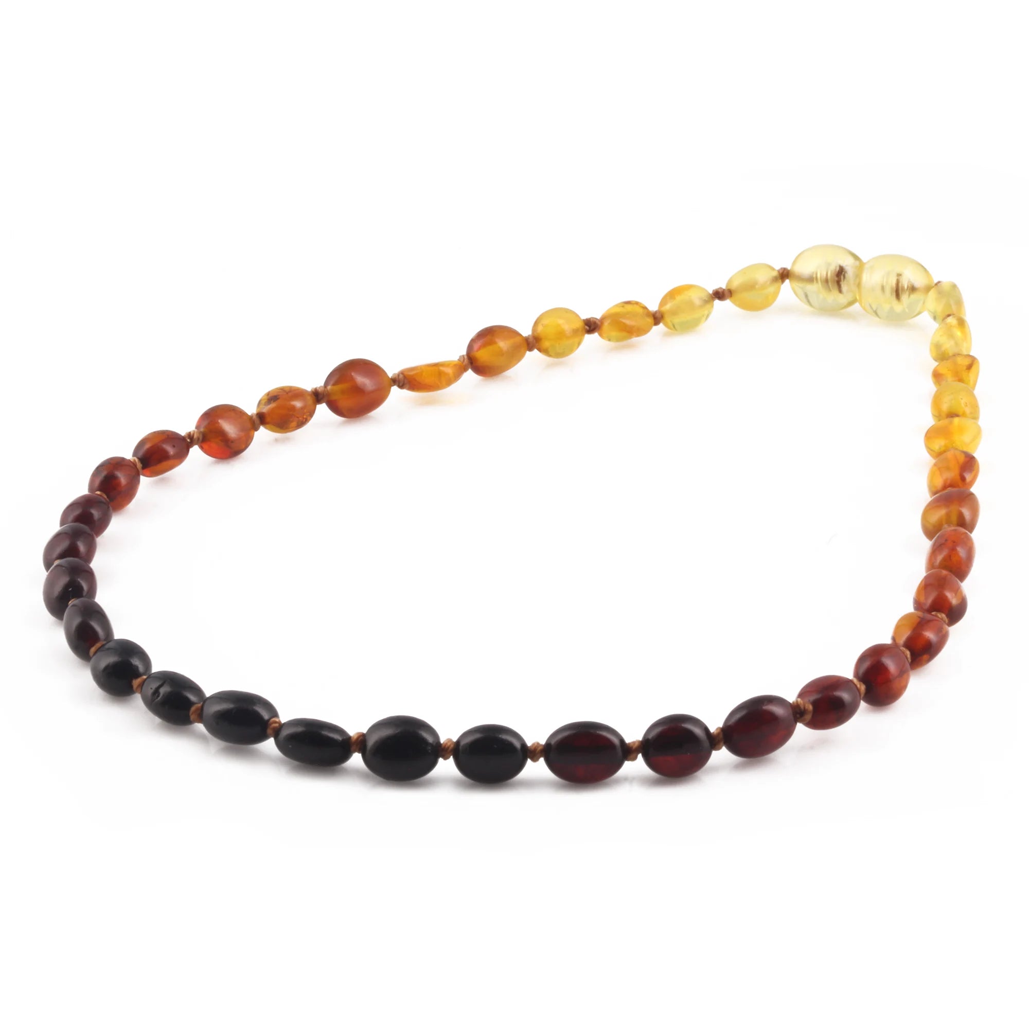 Baltic Amber Teething Necklace. Olive Rainbow 5mm - XO54R1