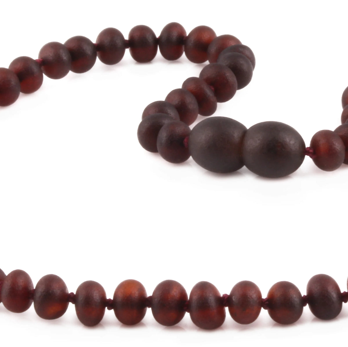 Baltic Amber Teething Necklace. Roundel Dark Cognac 5mm - XR53DCM