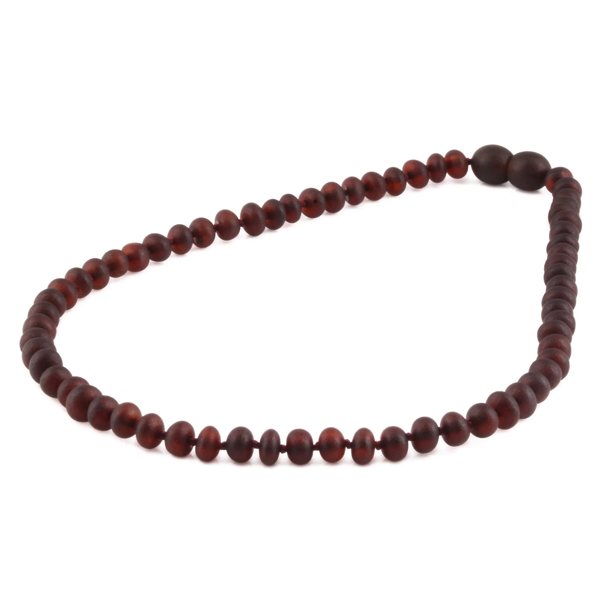 Baltic Amber Teething Necklace. Roundel Dark Cognac 5mm - XR53DCM