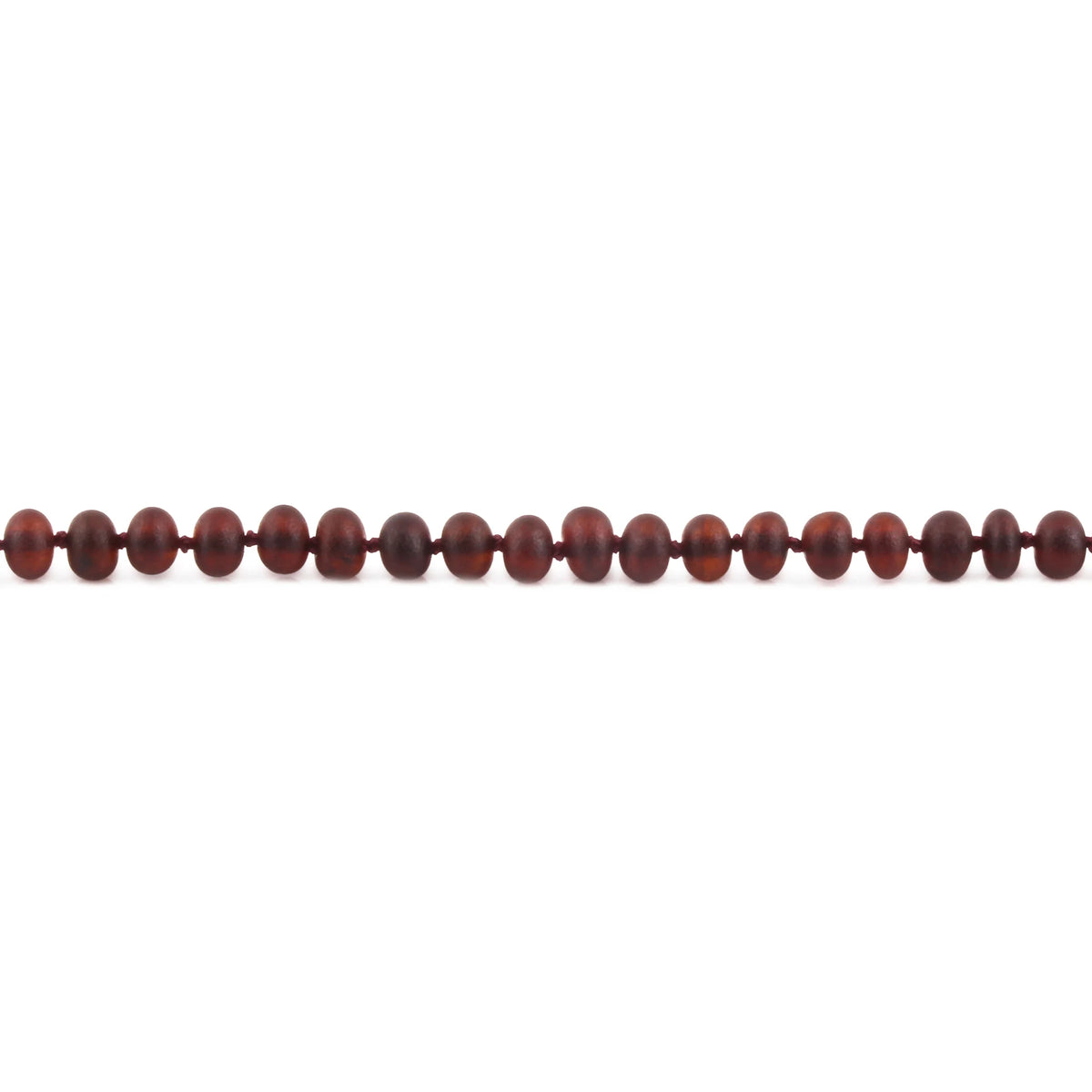 Baltic Amber Teething Necklace. Roundel Dark Cognac 5mm - XR53DCM