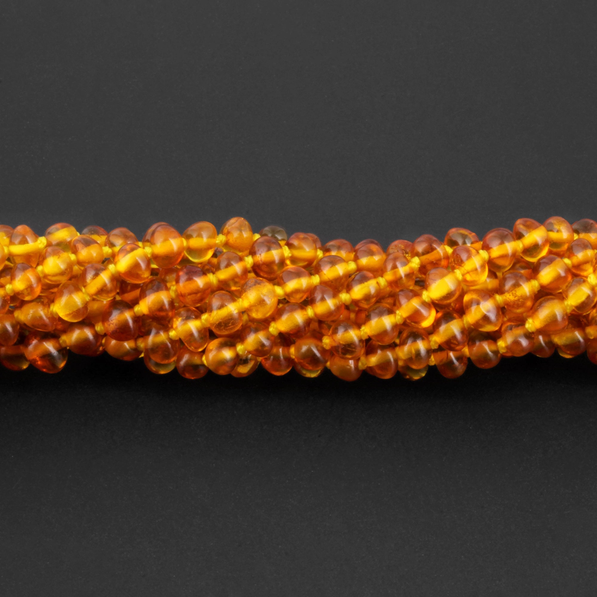 Baltic Amber Baby Teething Necklace Baroque Light Cognac Glossy Finish - Wholesale Lot of 10pcs - 32cm / 12.6in - XB43LC