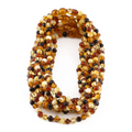 Baltic Amber Baby Teething Necklace Baroque Multicolor Glossy Finish - Wholesale Lot of 10pcs - 32cm / 12.6in - XB54M
