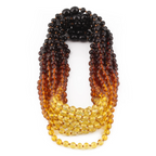 Baltic Amber Baby Teething Necklace Baroque Rainbow Glossy Finish - Wholesale Lot of 10pcs - 32cm / 12.6in - XB54R2