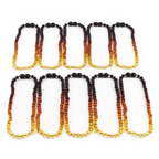 Baltic Amber Baby Teething Necklace Baroque Rainbow Glossy Finish - Wholesale Lot of 10pcs - 32cm / 12.6in - XB54R2