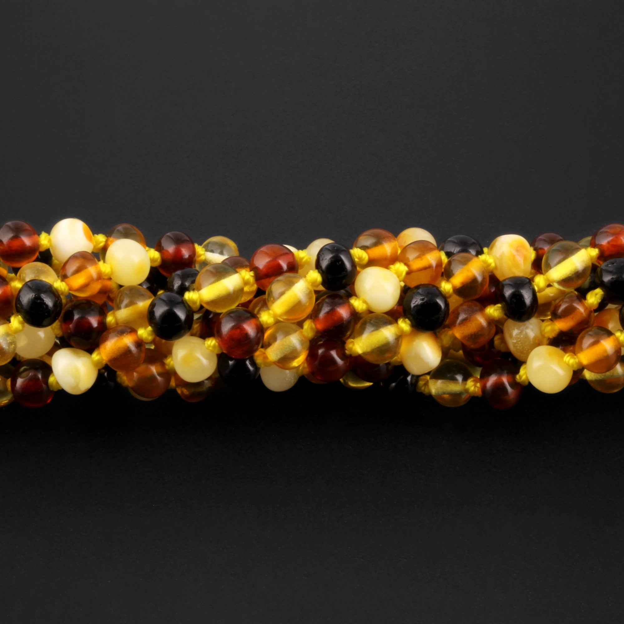 Baltic Amber Baby Teething Necklace Baroque Multicolor Glossy Finish - Wholesale Lot of 10pcs - 32cm / 12.6in - XB54M1