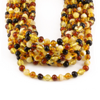 Baltic Amber Baby Teething Necklace Baroque Multicolor Glossy Finish - Wholesale Lot of 10pcs - 32cm / 12.6in - XB54M1