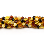 Baltic Amber Baby Teething Necklace Baroque Multicolor Glossy Finish - Wholesale Lot of 10pcs - 32cm / 12.6in - XB54M1