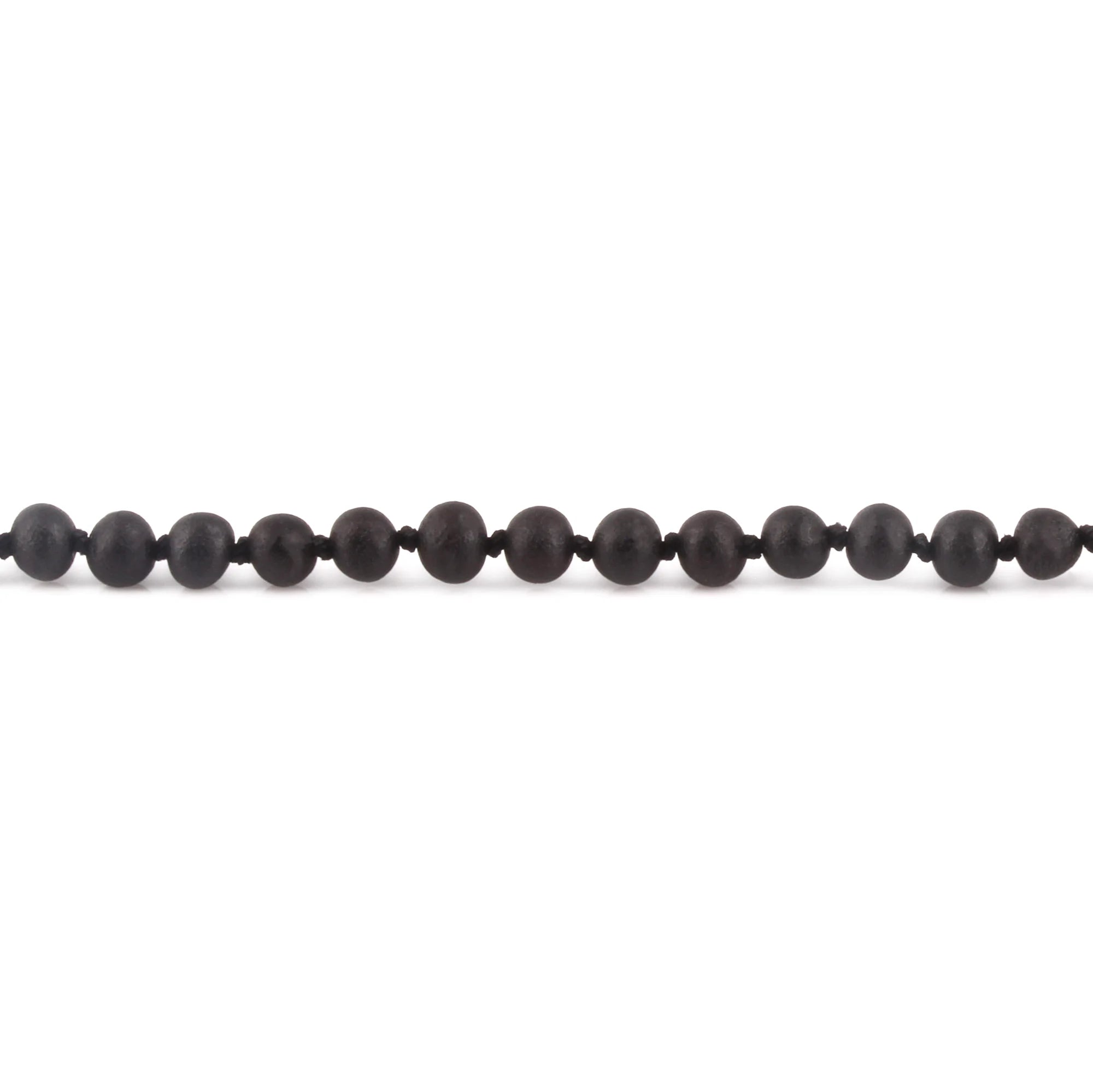 Natural Baltic Amber Junior Bracelet. Baroque Black 5mm - XB54BM