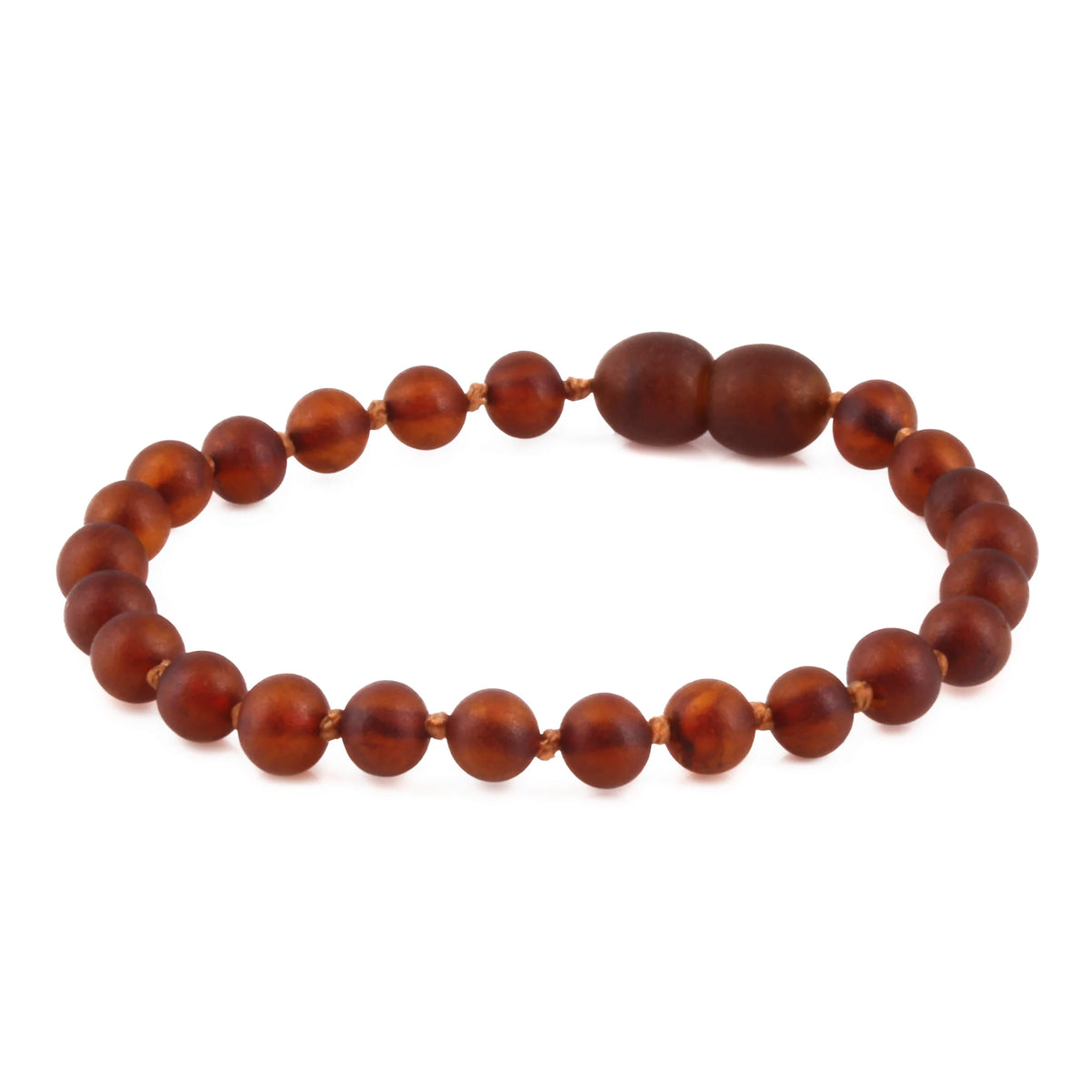 Natural Baltic Amber Junior Bracelet. Baroque Cognac 5mm - XB54CM