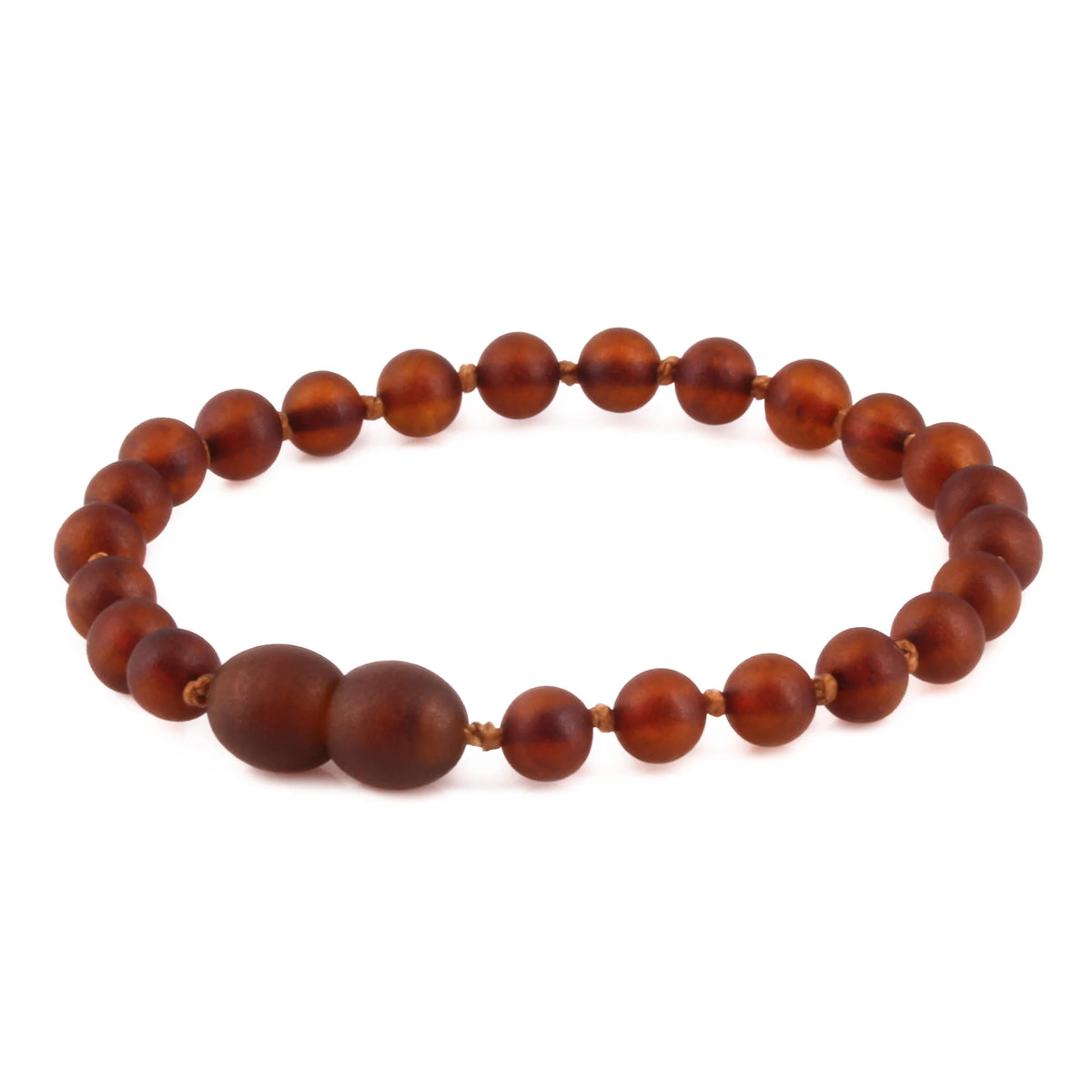 Natural Baltic Amber Junior Bracelet. Baroque Cognac 5mm - XB54CM