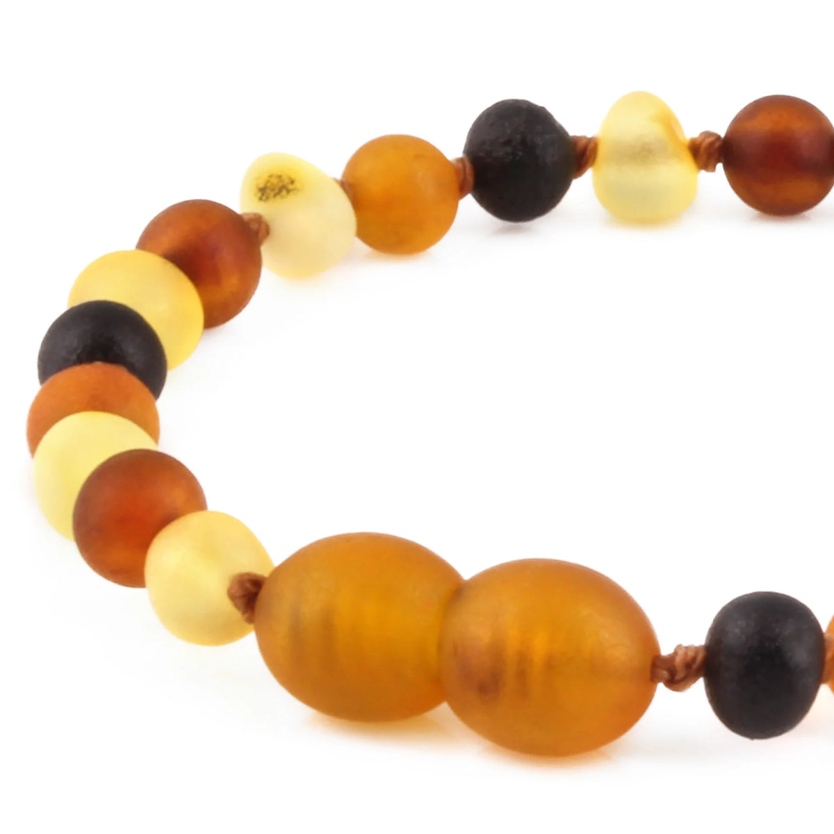 Natural Baltic Amber Junior Bracelet. Baroque Multicolour 5mm - XB54MM