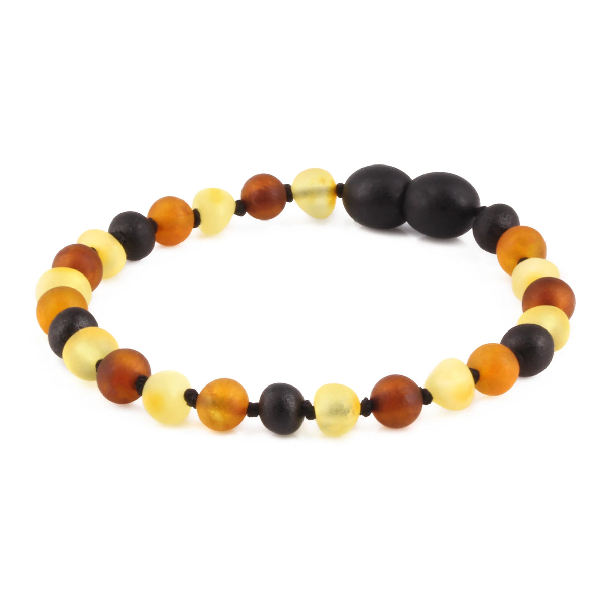Natural Baltic Amber Junior Bracelet. Baroque Multicolour 5mm - XB54M2M