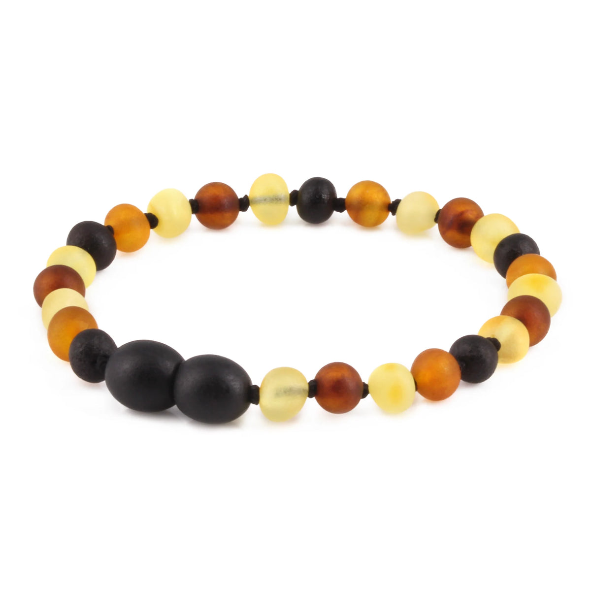 Natural Baltic Amber Junior Bracelet. Baroque Multicolour 5mm - XB54M2M