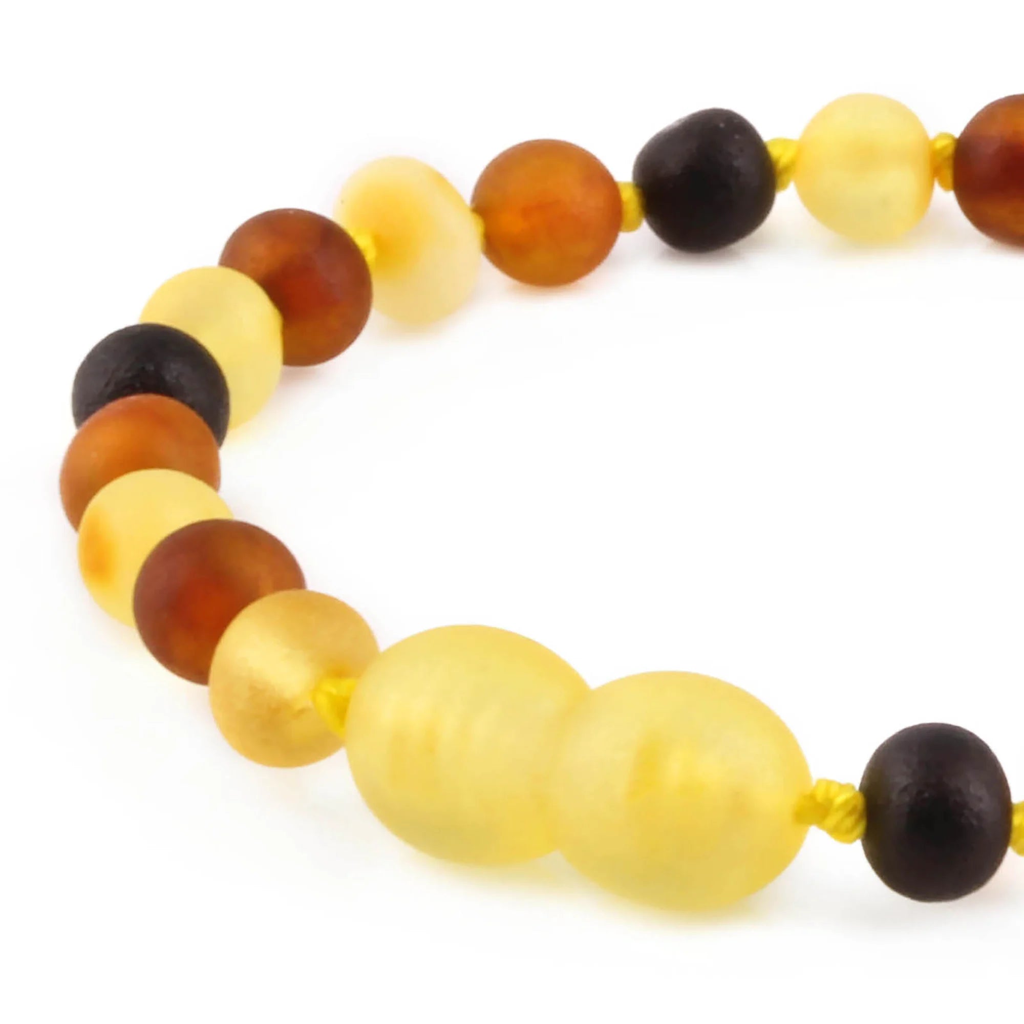 Natural Baltic Amber Junior Bracelet. Baroque Multicolour 5mm - XB54M1M