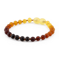 Natural Baltic Amber Junior Bracelet. Baroque Rainbow 5mm - XB54R1M
