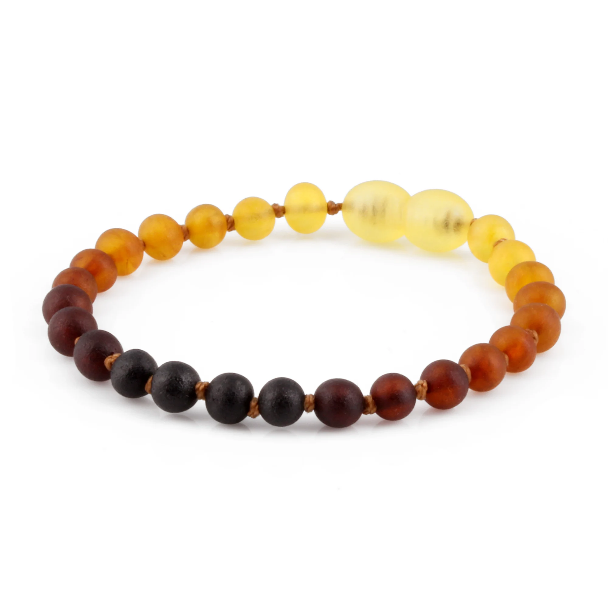 Natural Baltic Amber Junior Bracelet. Baroque Rainbow 5mm - XB54R1M