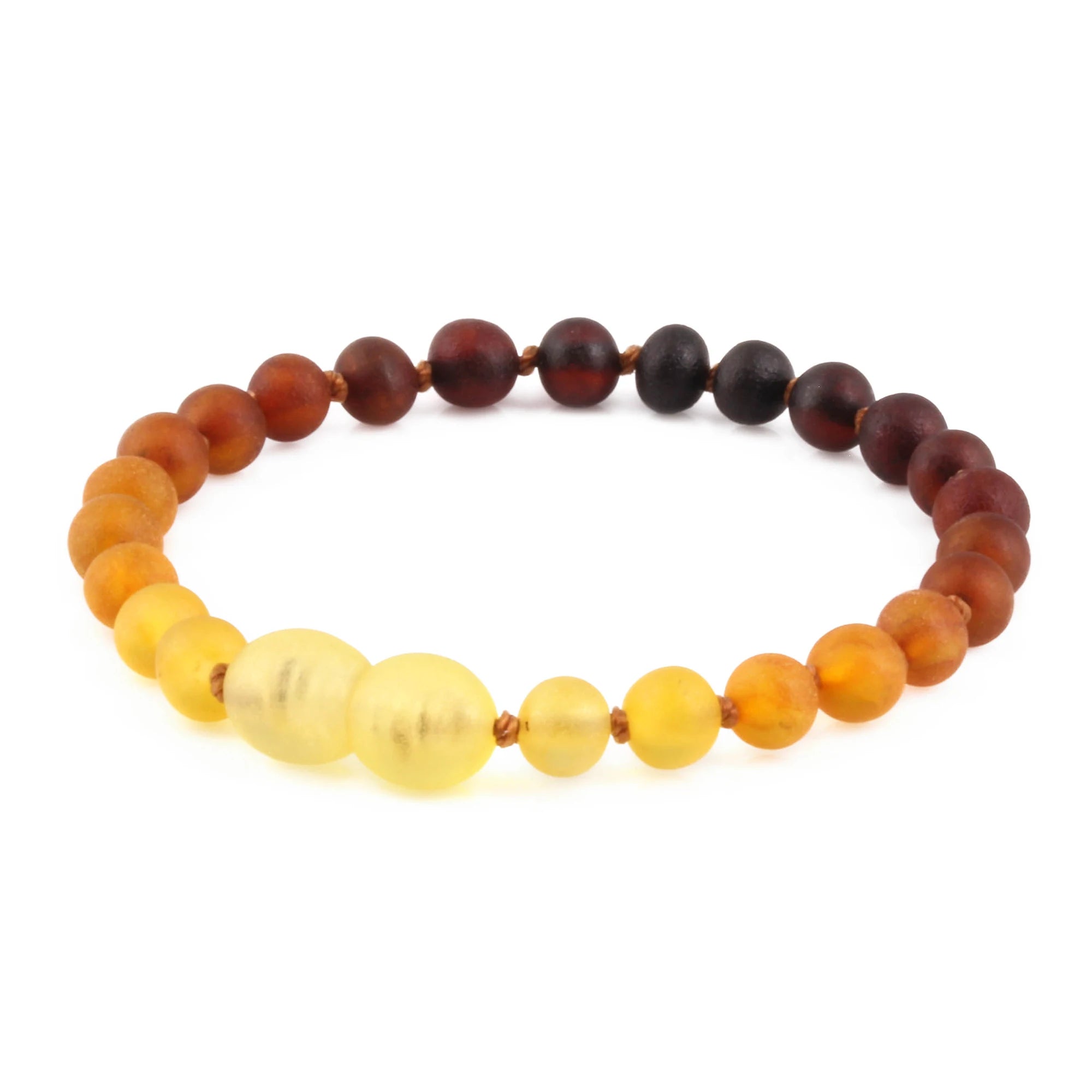 Natural Baltic Amber Junior Bracelet. Baroque Rainbow 5mm - XB54R1M