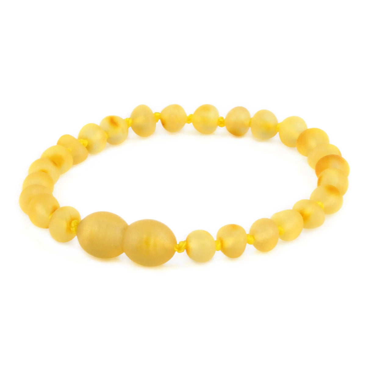 Natural Baltic Amber Junior Bracelet. Baroque Yellow 5mm - XB54YM