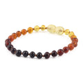Natural Baltic Amber Junior Bracelet. Baroque Rainbow 5mm - XB54R1