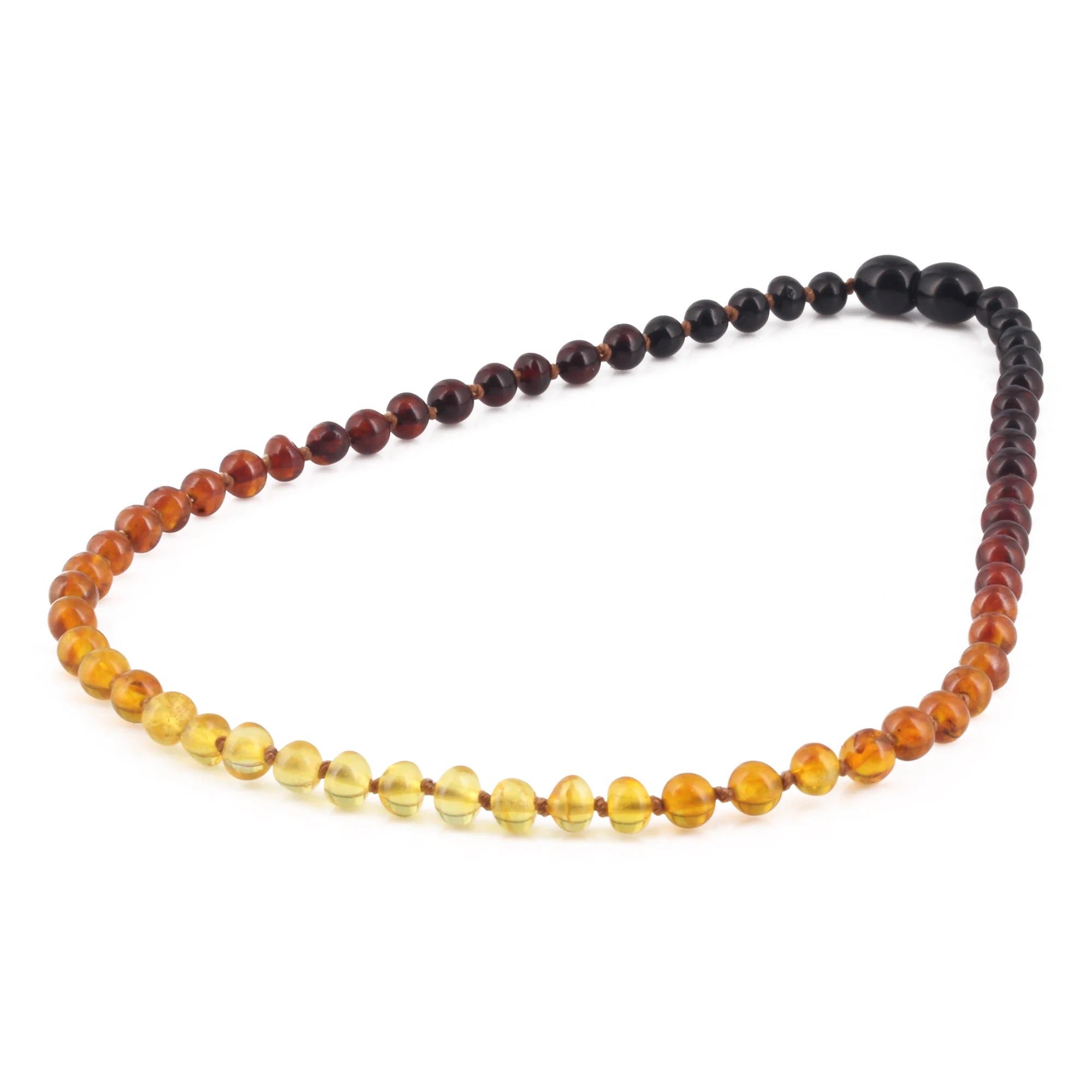 Natural Baltic Amber Junior Necklace. Baroque Rainbow 5mm - XB54R2