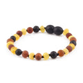 Natural Baltic Amber Junior Bracelet. Baroque Multicolour 5mm - XB54M2M