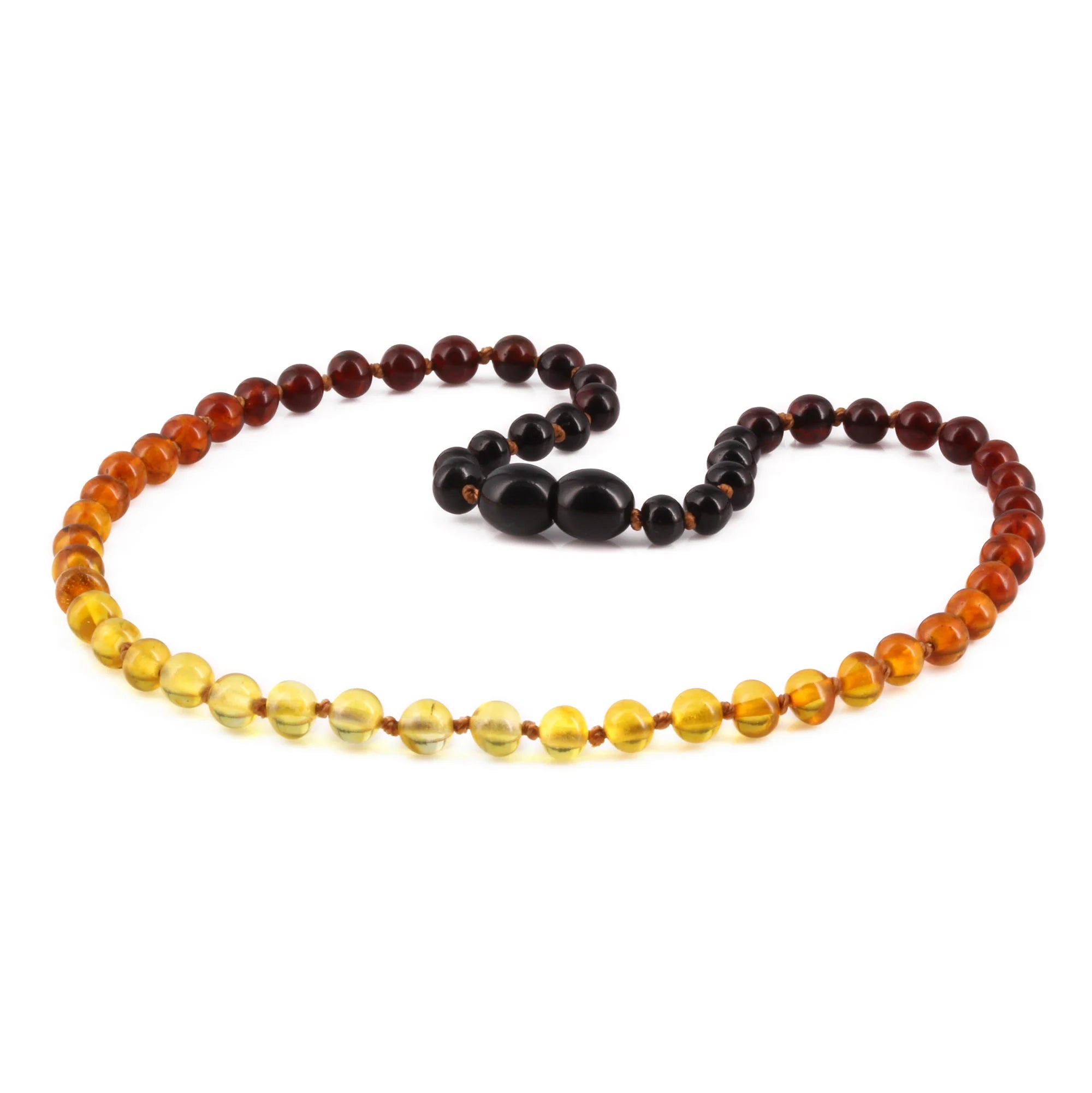 Natural Baltic Amber Junior Necklace. Baroque Rainbow 5mm - XB54R2