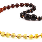 Natural Baltic Amber Junior Necklace. Baroque Rainbow 5mm - XB54R2
