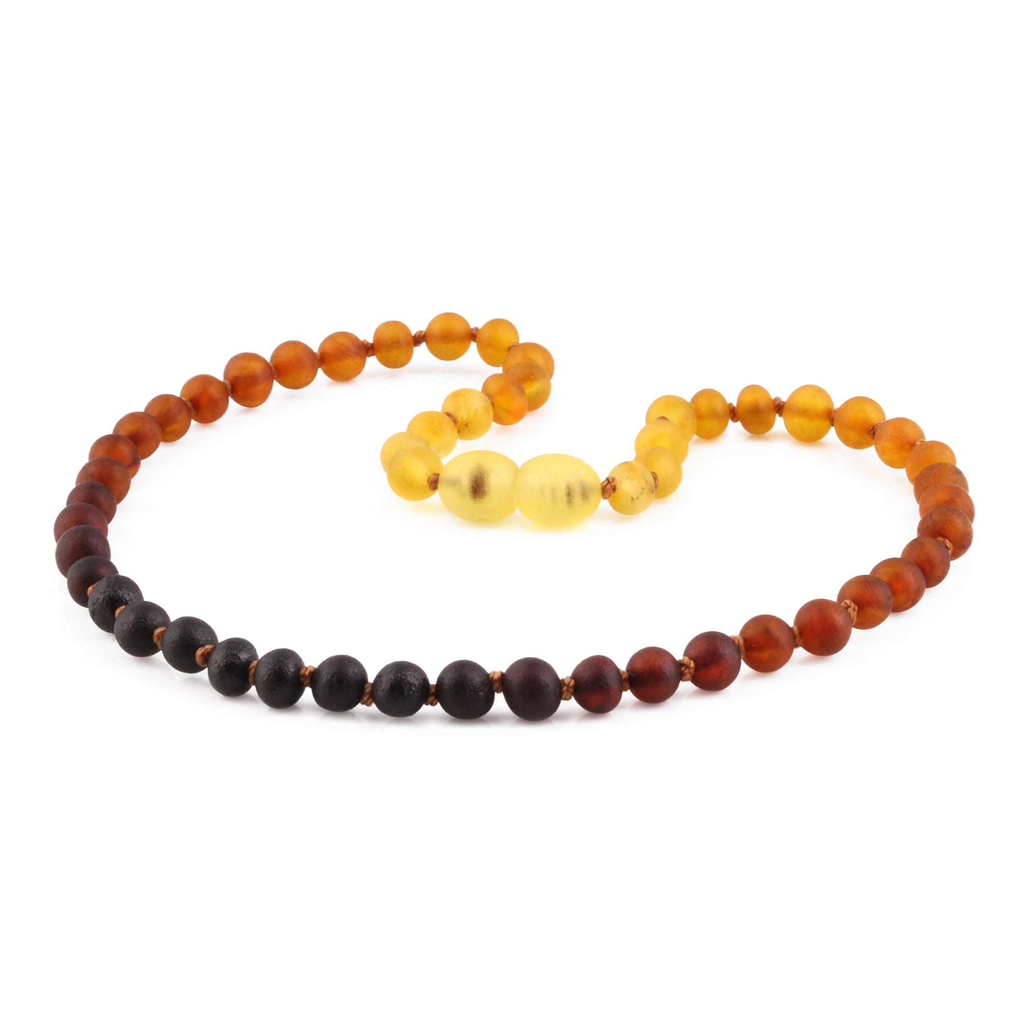 Baltic Amber Teething Necklace. Baroque Rainbow 5mm - XB54R1M
