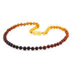 Natural Baltic Amber Junior Necklace. Baroque Rainbow 5mm - XB54R1M