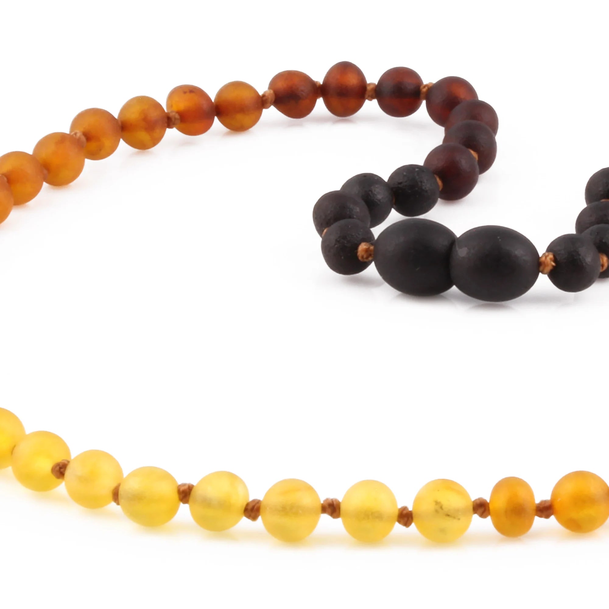 Natural Baltic Amber Junior Necklace. Baroque Rainbow 5mm - XB54R2M