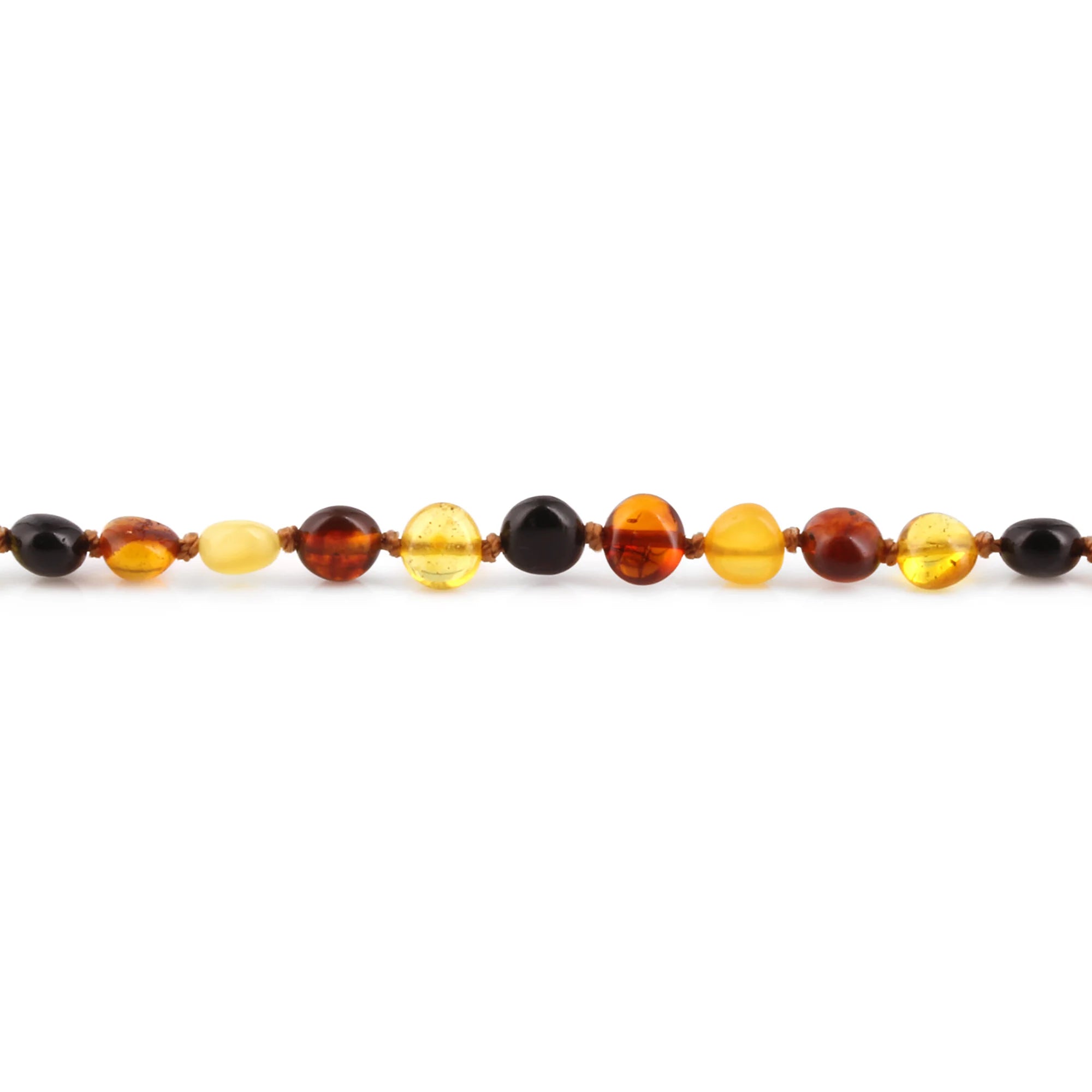 Baltic Amber Teething Necklace. Side Drill Multicolour 6mm - XS64M