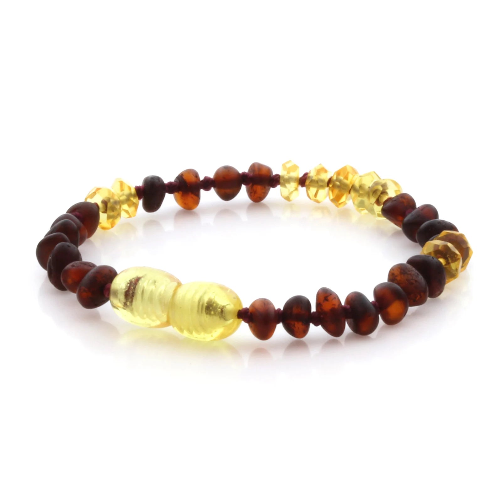 Natural Baltic Amber Teething Bracelet. Baroque LE77