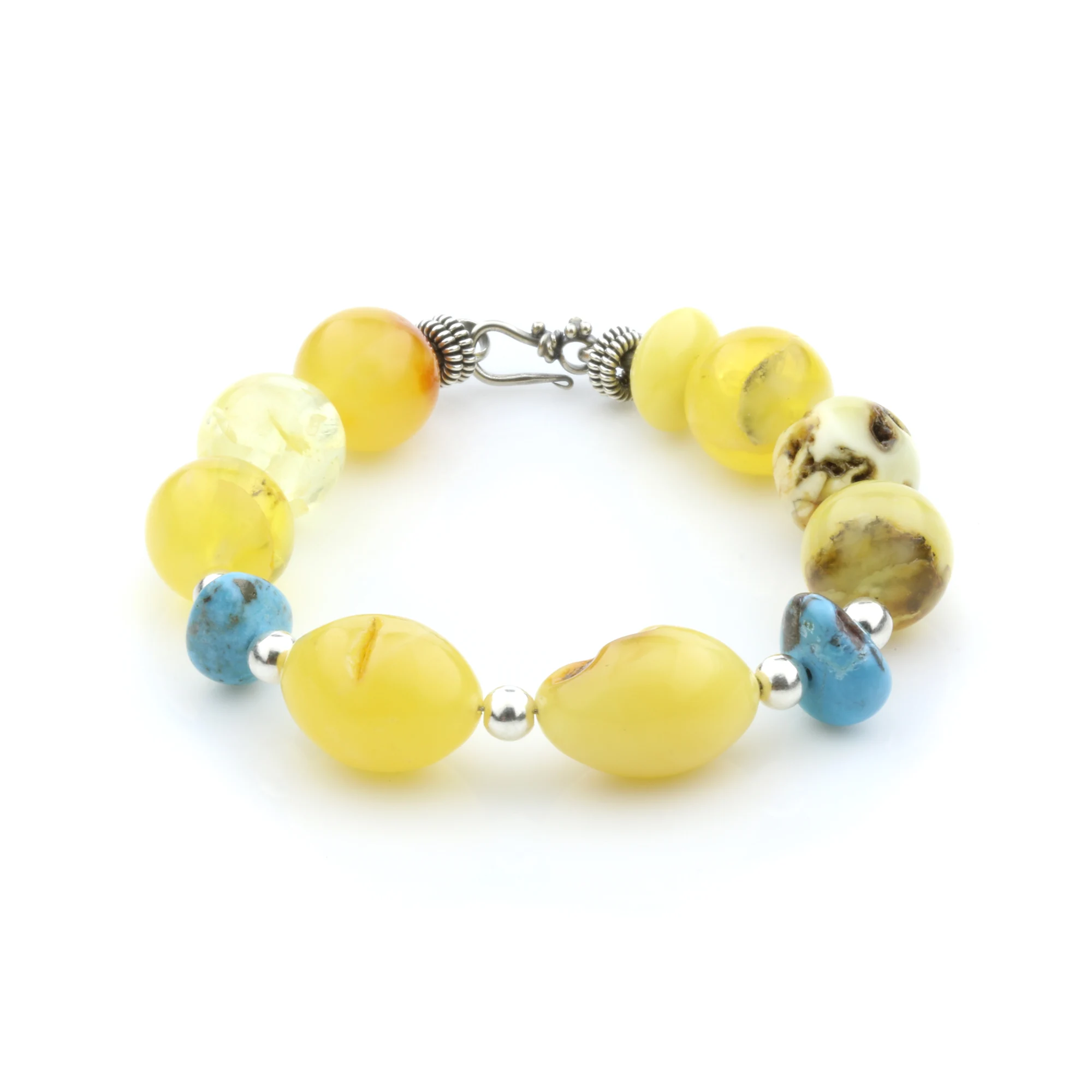 Adult Baltic Amber Bracelet Round & Olive Beads 13mm 20gr. SPS03