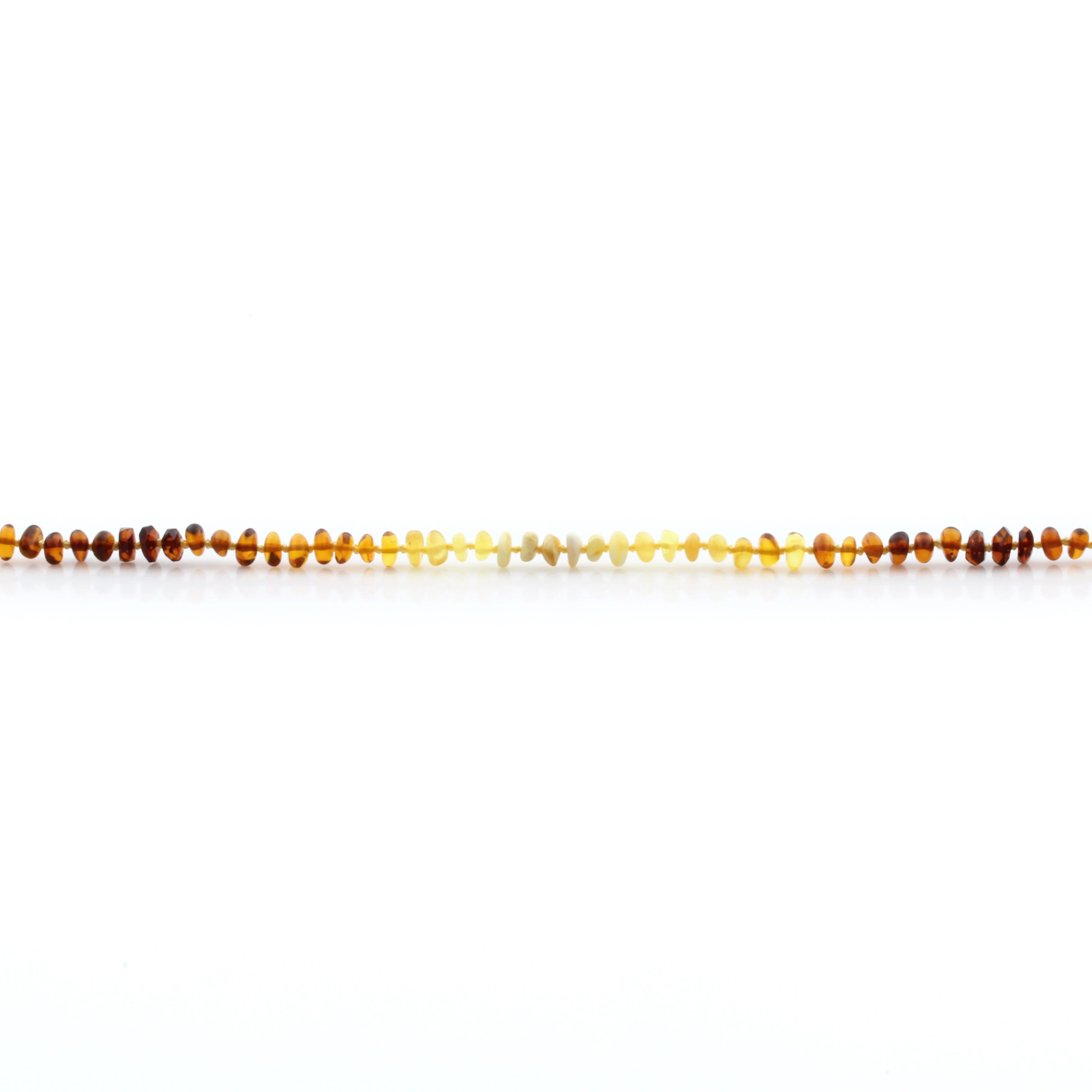 Natural Baltic Amber Teething Bracelet. Round Flat LE80