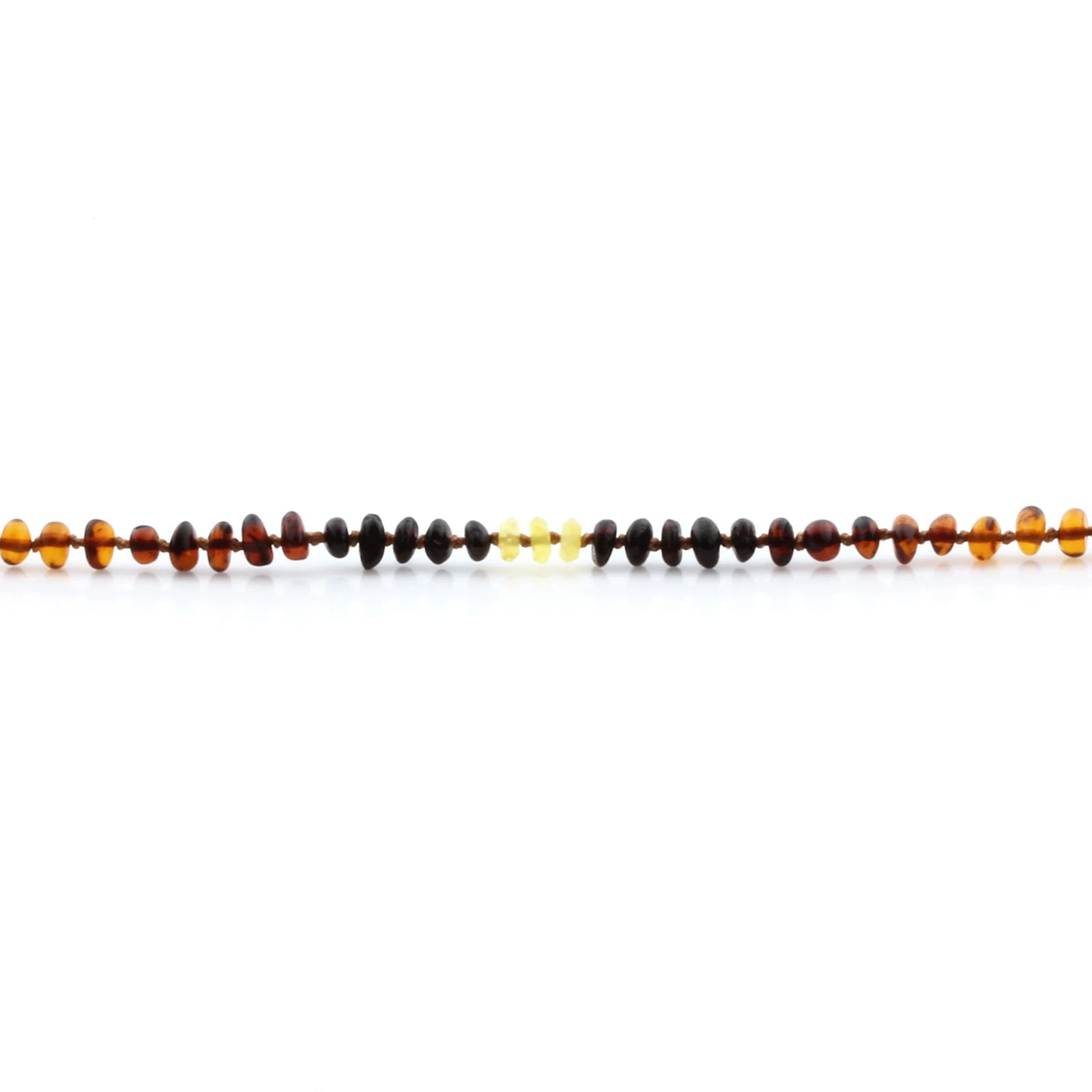 Natural Baltic Amber Teething Bracelet. Round Flat LE90
