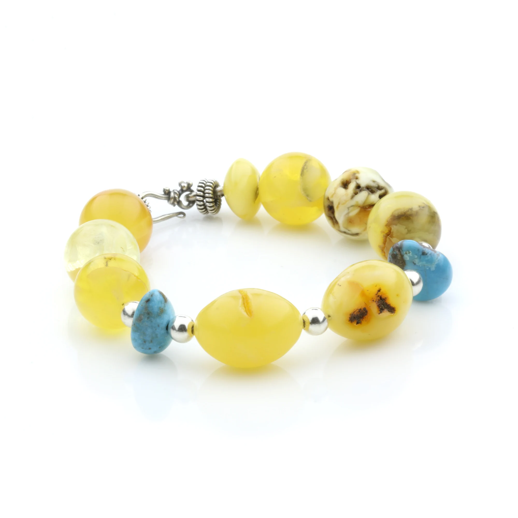 Adult Baltic Amber Bracelet Round & Olive Beads 13mm 20gr. SPS03