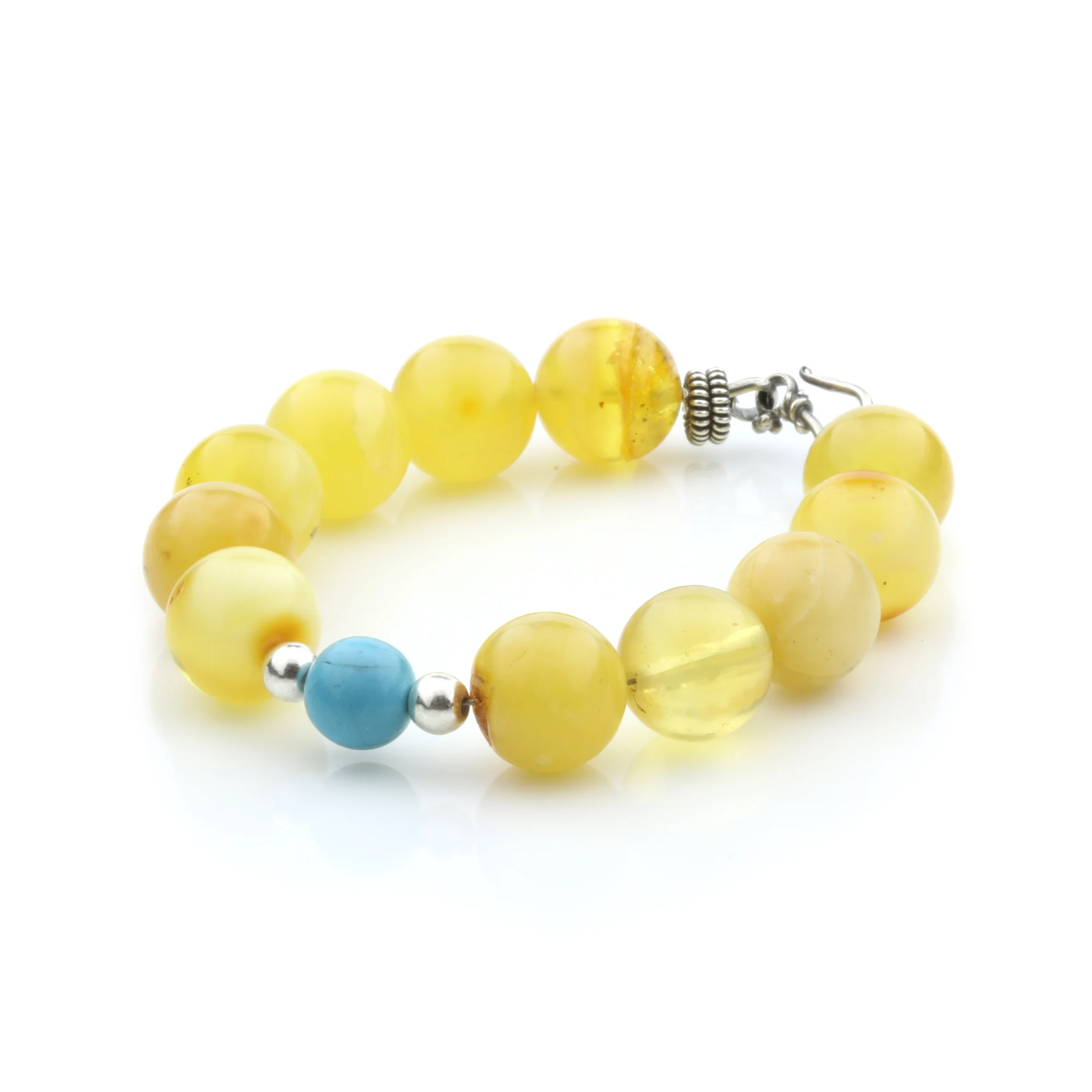 Adult Baltic Amber Bracelet Round Beads 11mm 18gr. SPS02